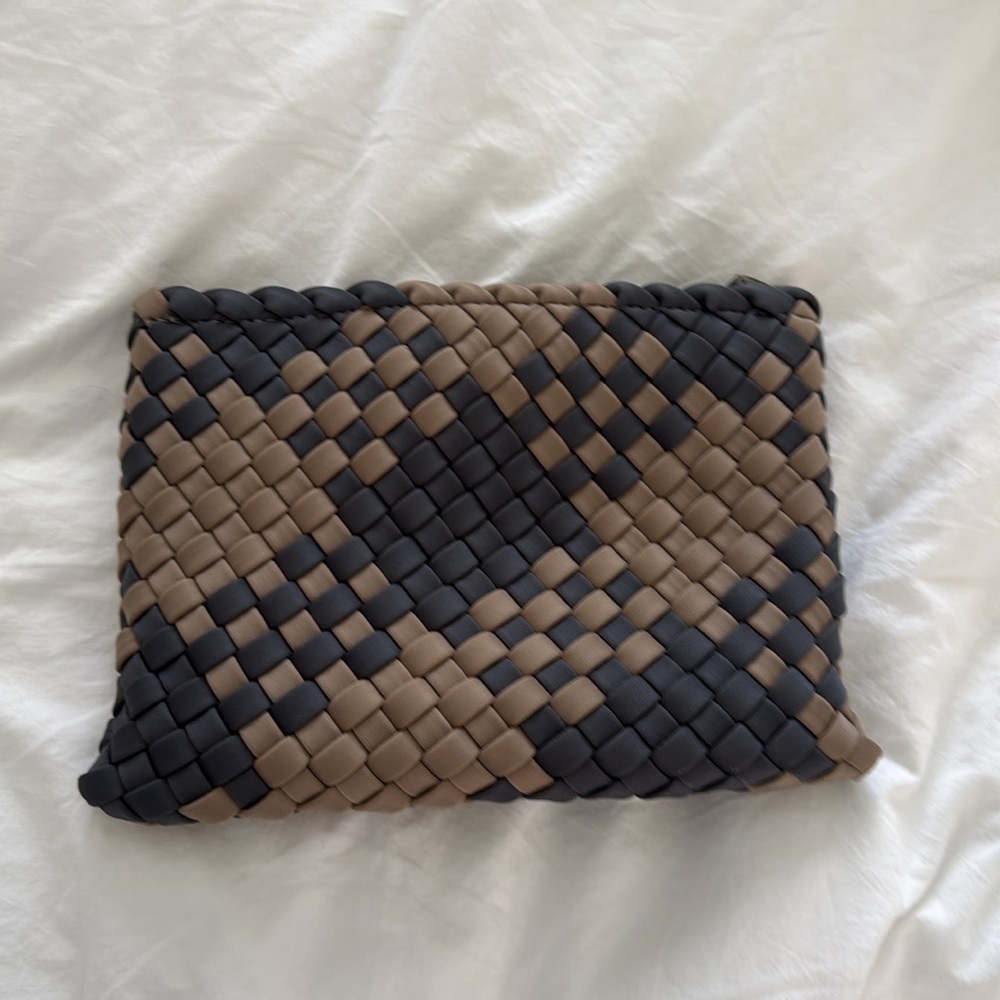 Naghedi St. Barths Tote Small. Blue and Khaki weave. - Picture 4 of 5